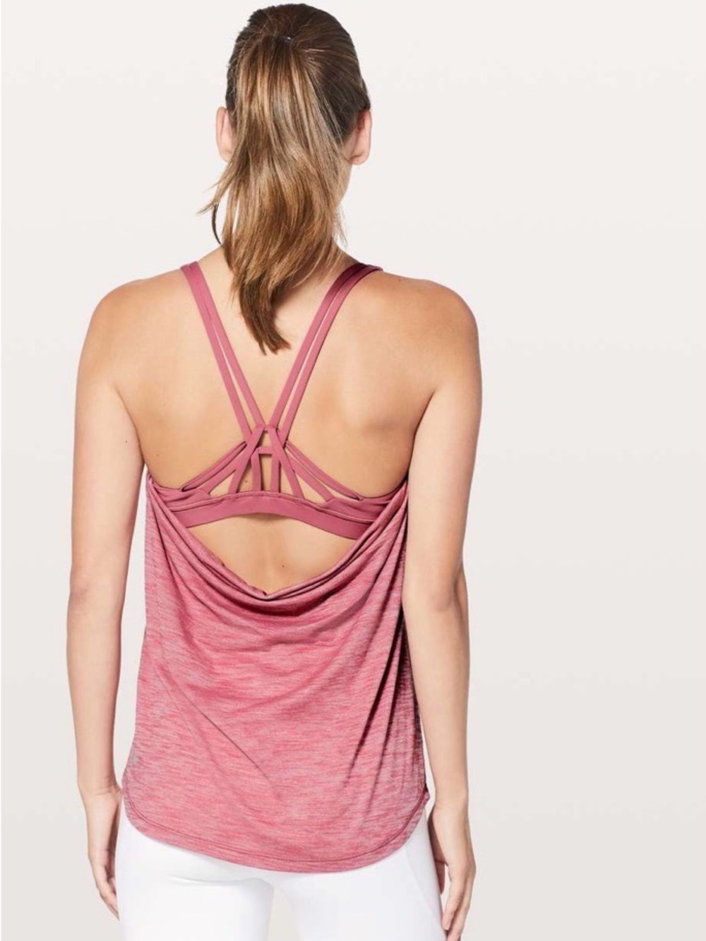 lululemon athletica moment to movement 2 in 1 tank Heathered Cherry/Cherry Tint
